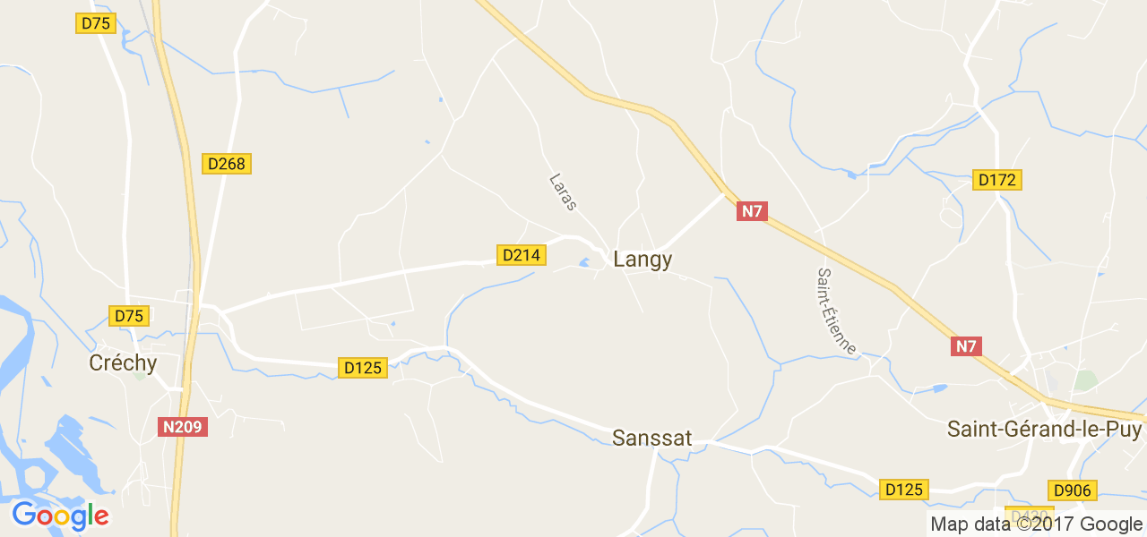 map de la ville de Langy