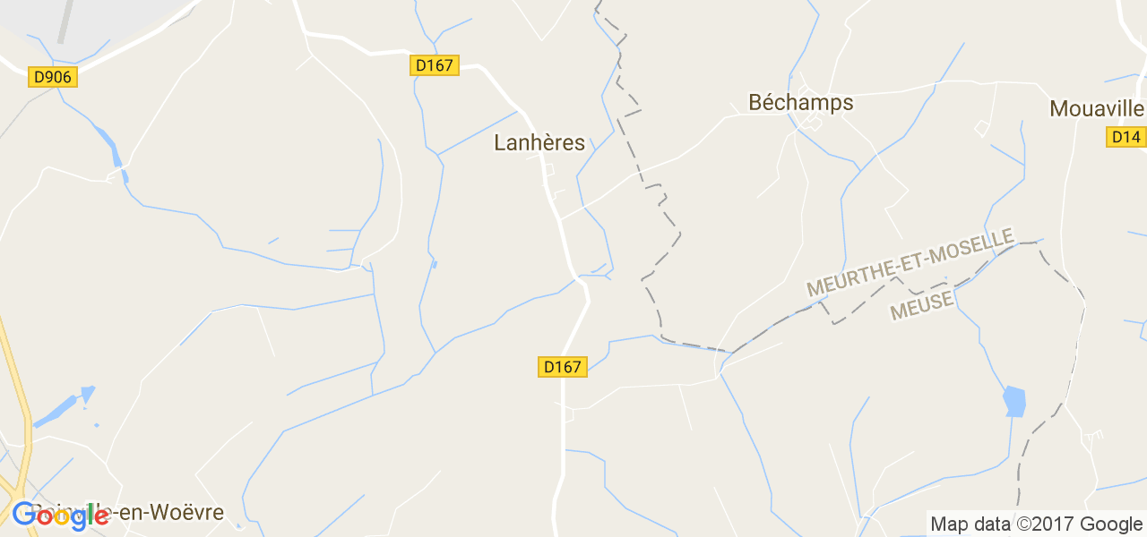 map de la ville de Lanhères