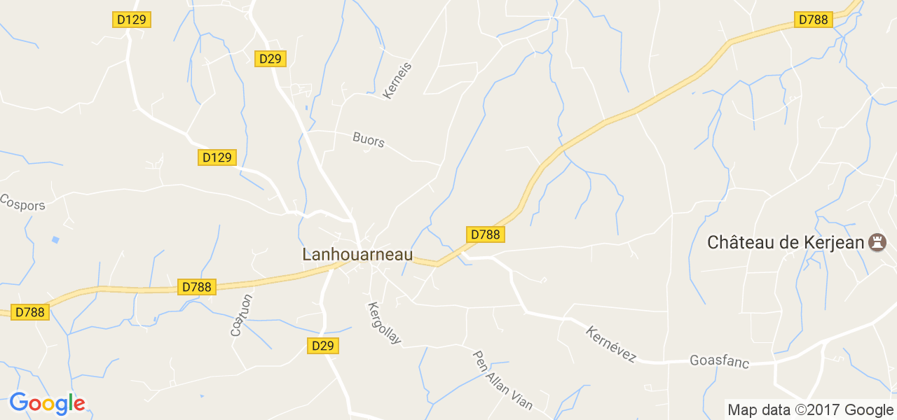 map de la ville de Lanhouarneau