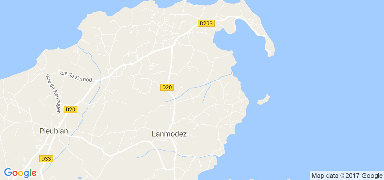 map de la ville de Lanmodez