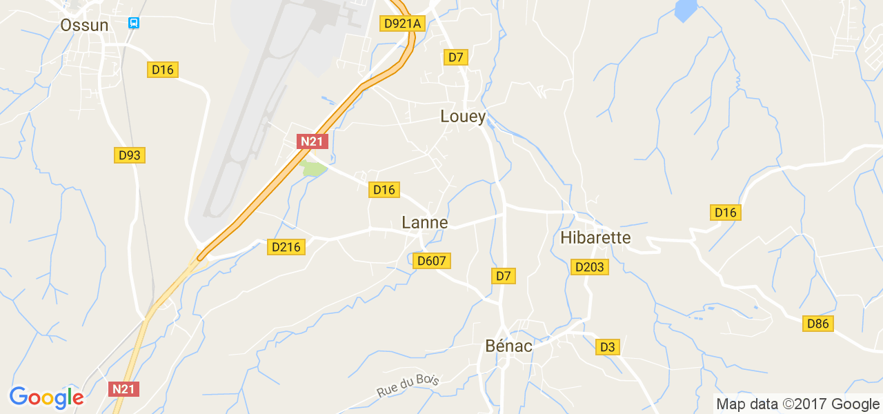 map de la ville de Lanne