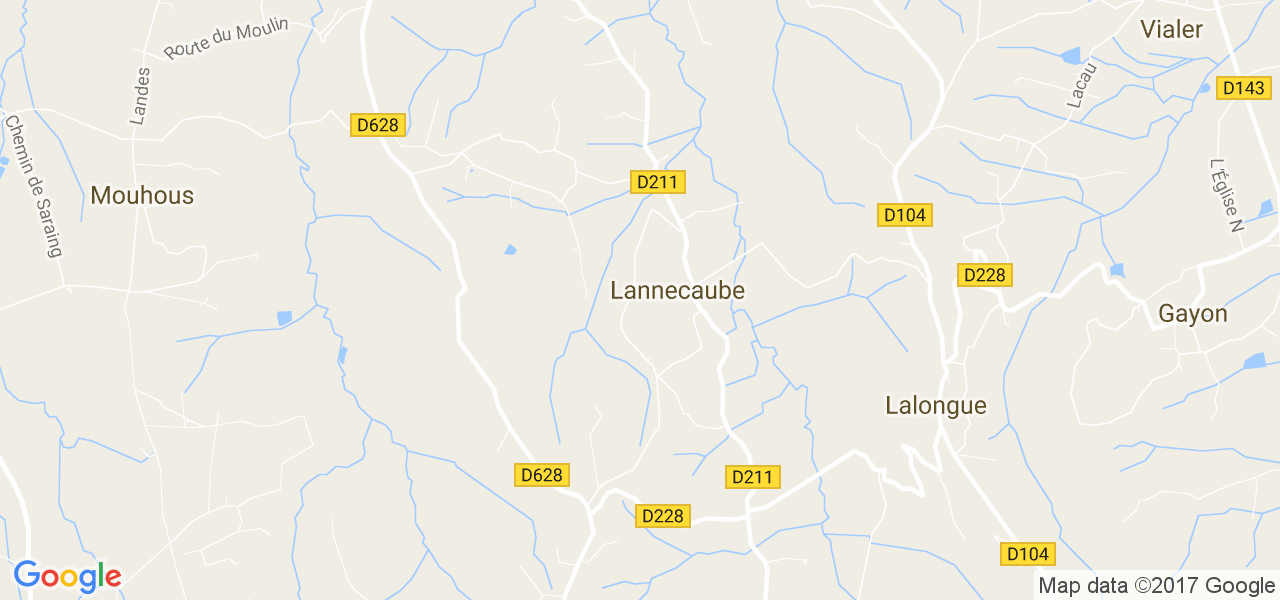 map de la ville de Lannecaube