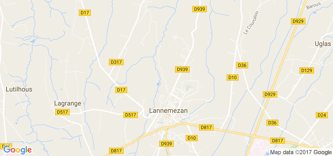 map de la ville de Lannemezan