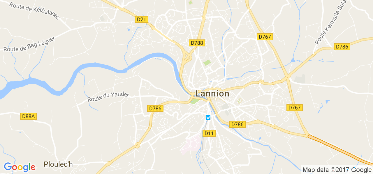 map de la ville de Lannion