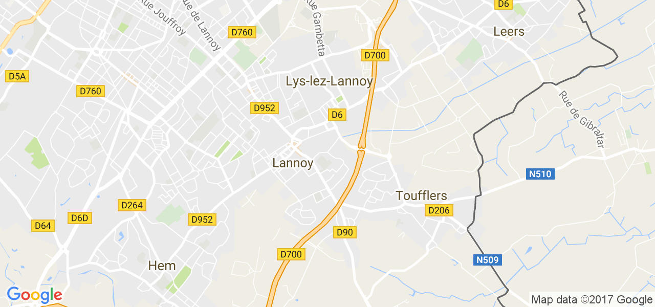 map de la ville de Lannoy