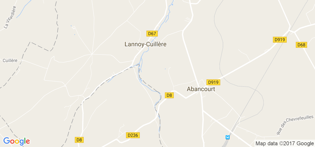 map de la ville de Lannoy-Cuillère