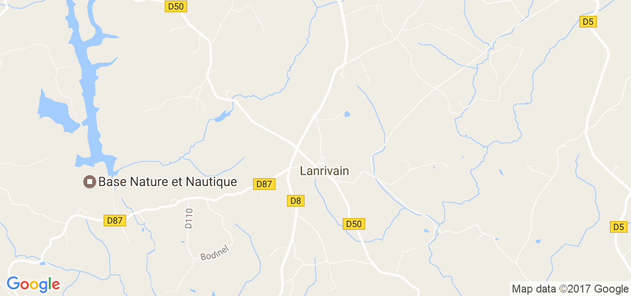 map de la ville de Lanrivain