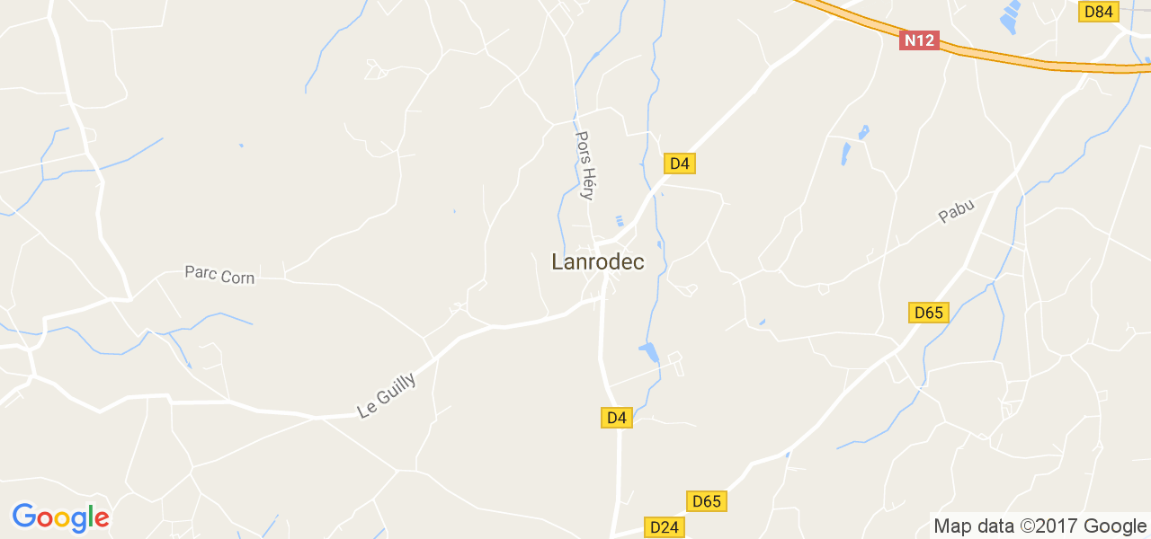 map de la ville de Lanrodec