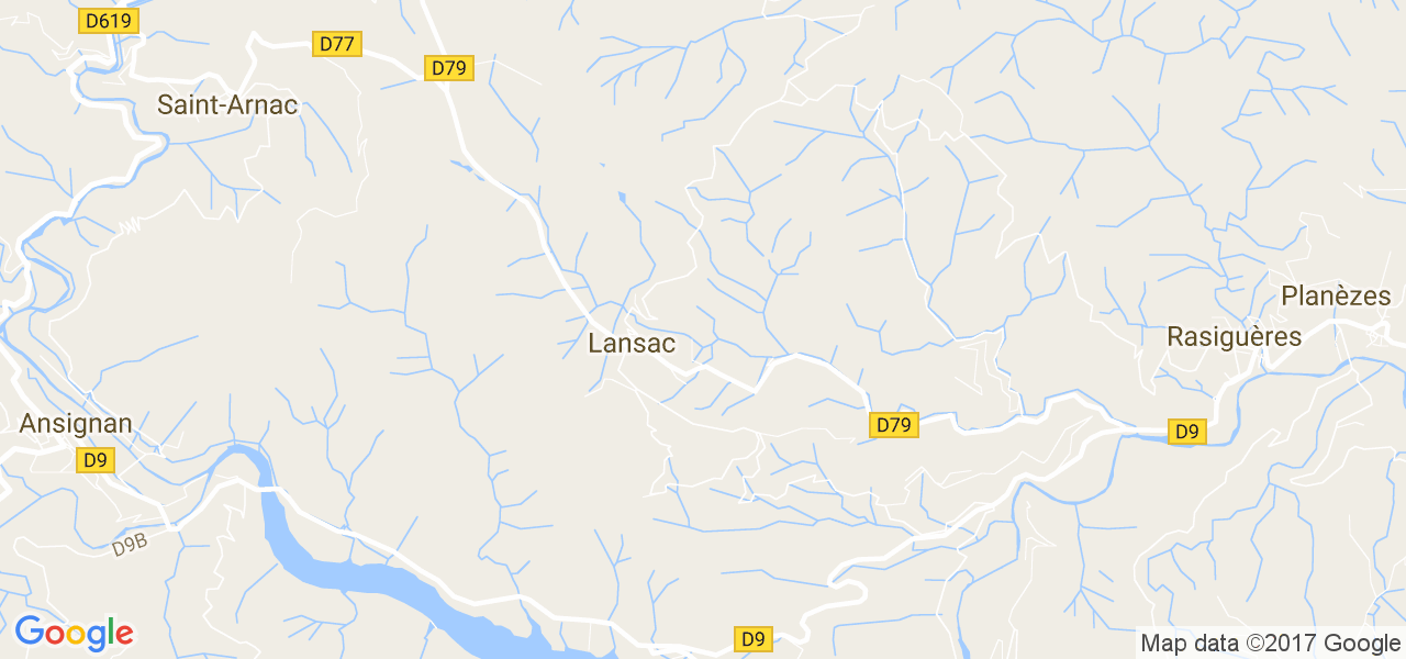 map de la ville de Lansac