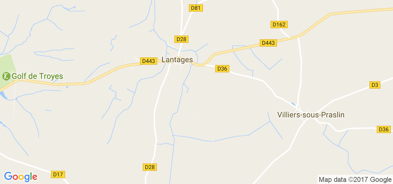 map de la ville de Lantages