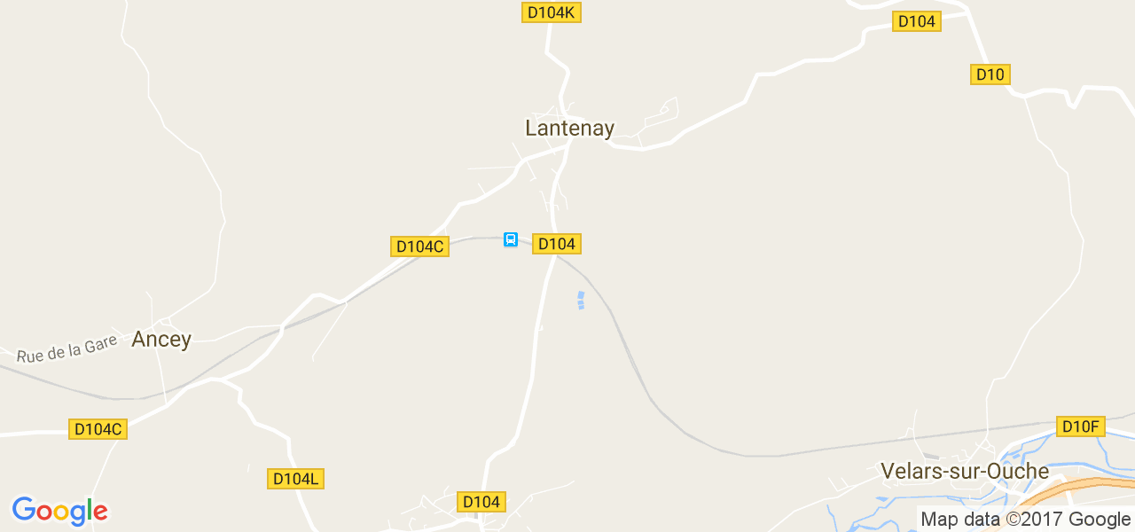 map de la ville de Lantenay