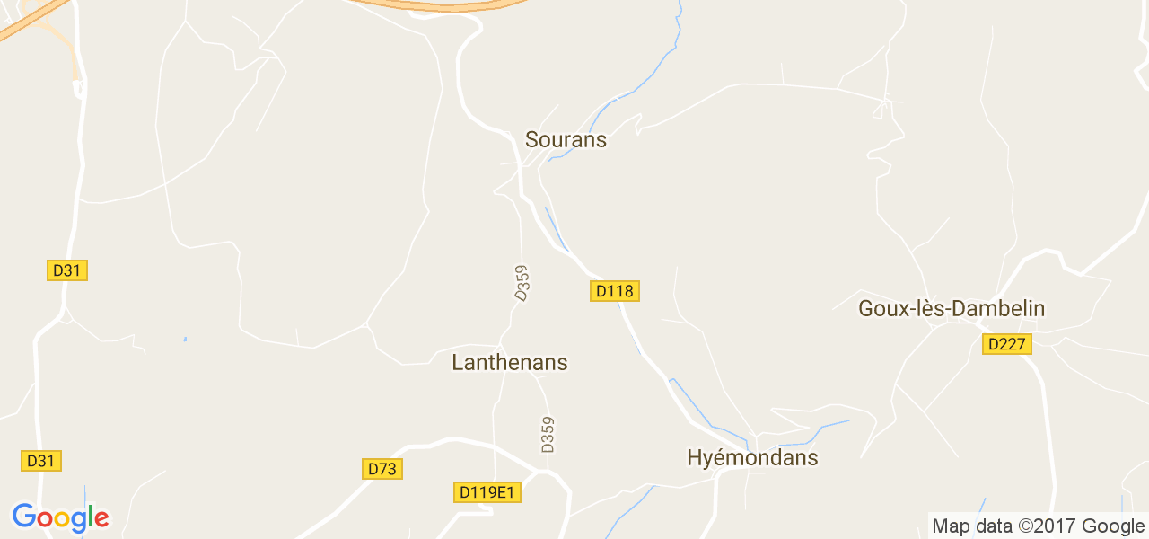 map de la ville de Lanthenans