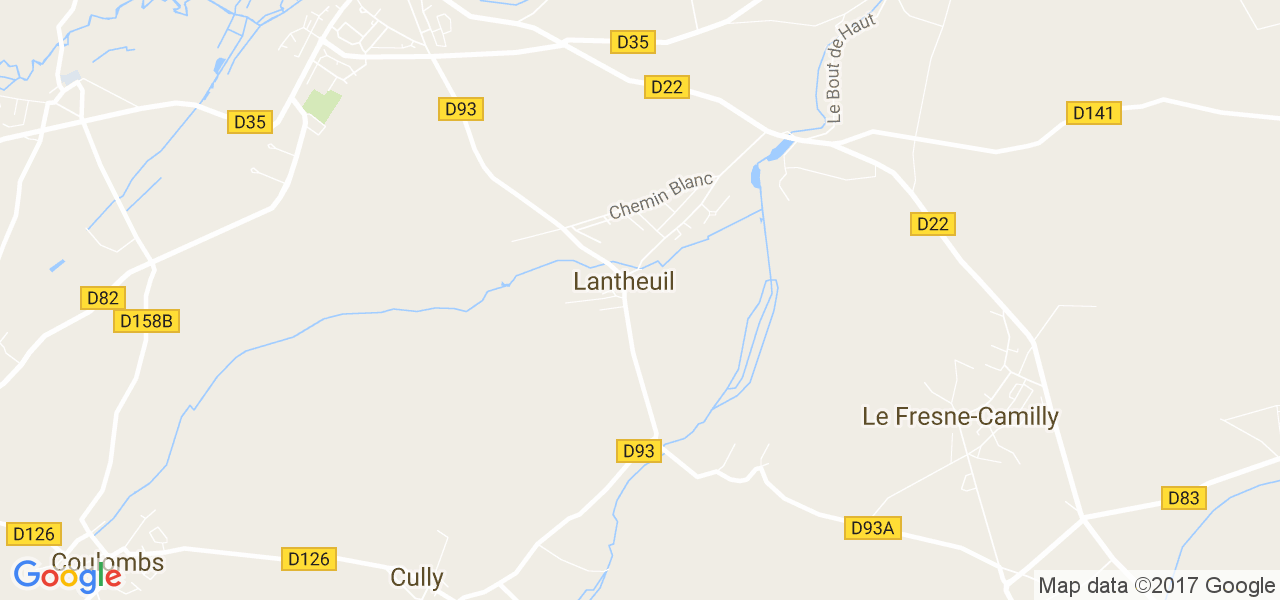 map de la ville de Lantheuil