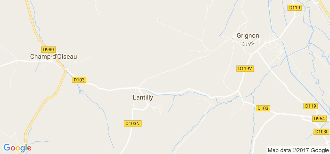 map de la ville de Lantilly