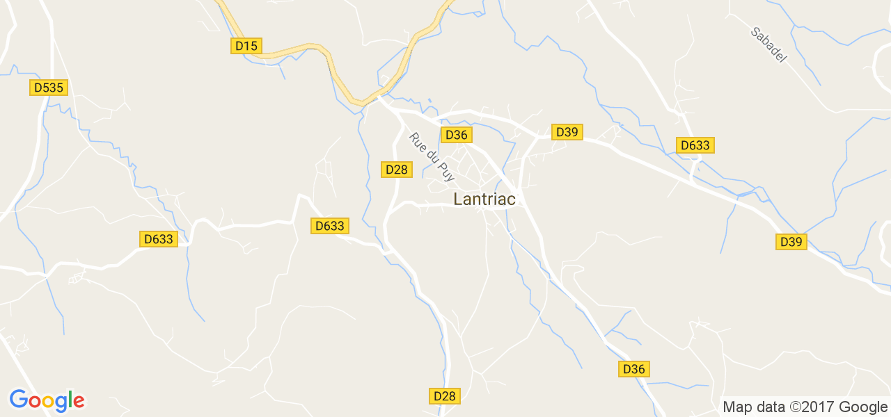 map de la ville de Lantriac