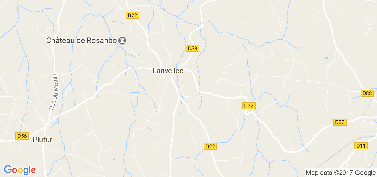 map de la ville de Lanvellec