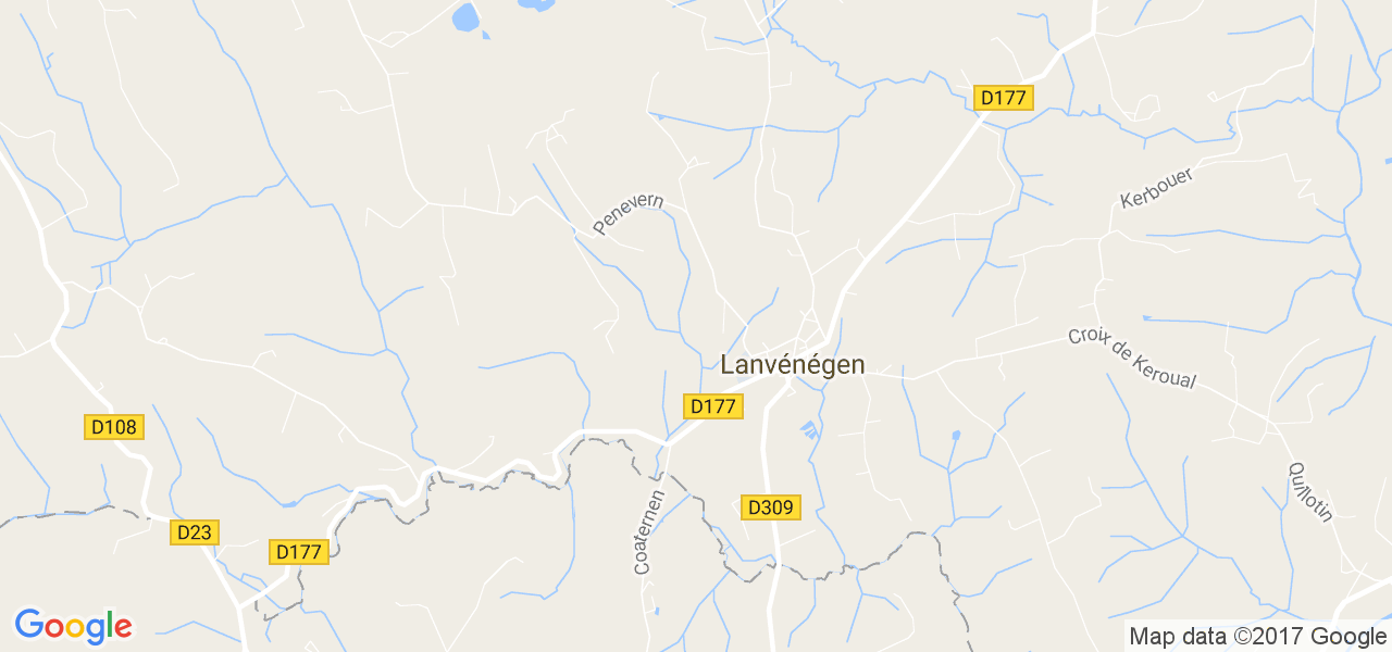 map de la ville de Lanvénégen