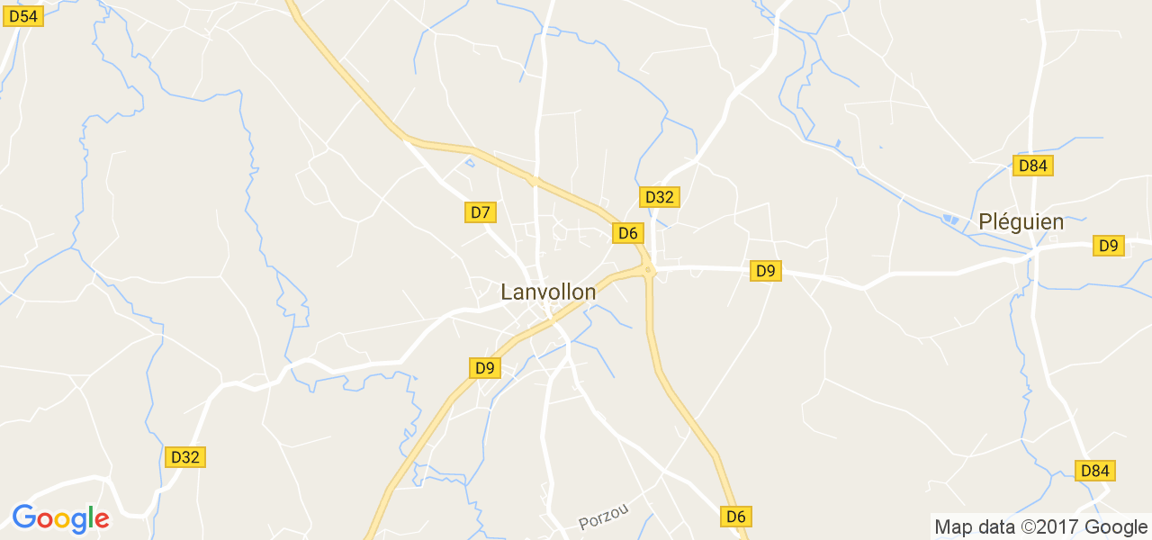 map de la ville de Lanvollon