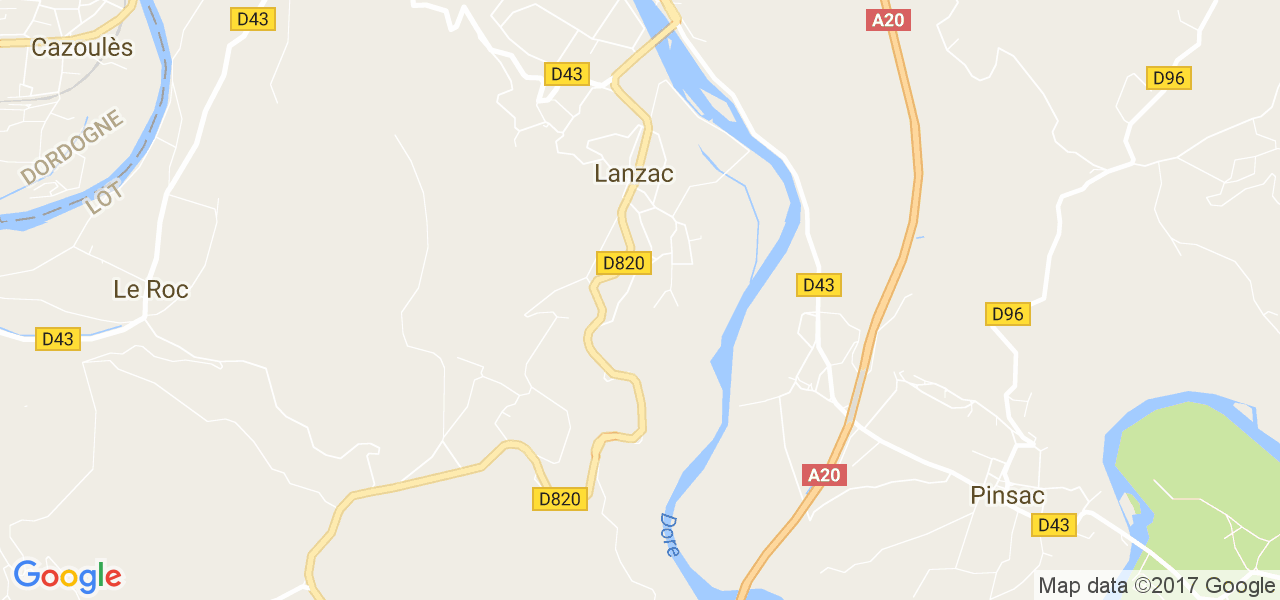 map de la ville de Lanzac