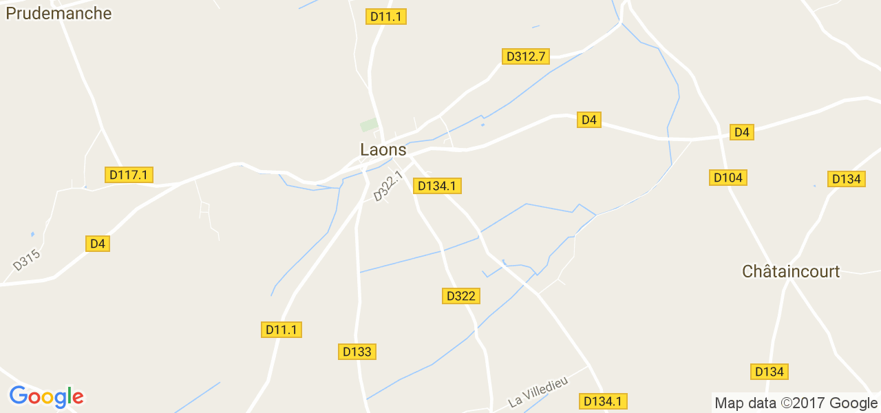 map de la ville de Laons