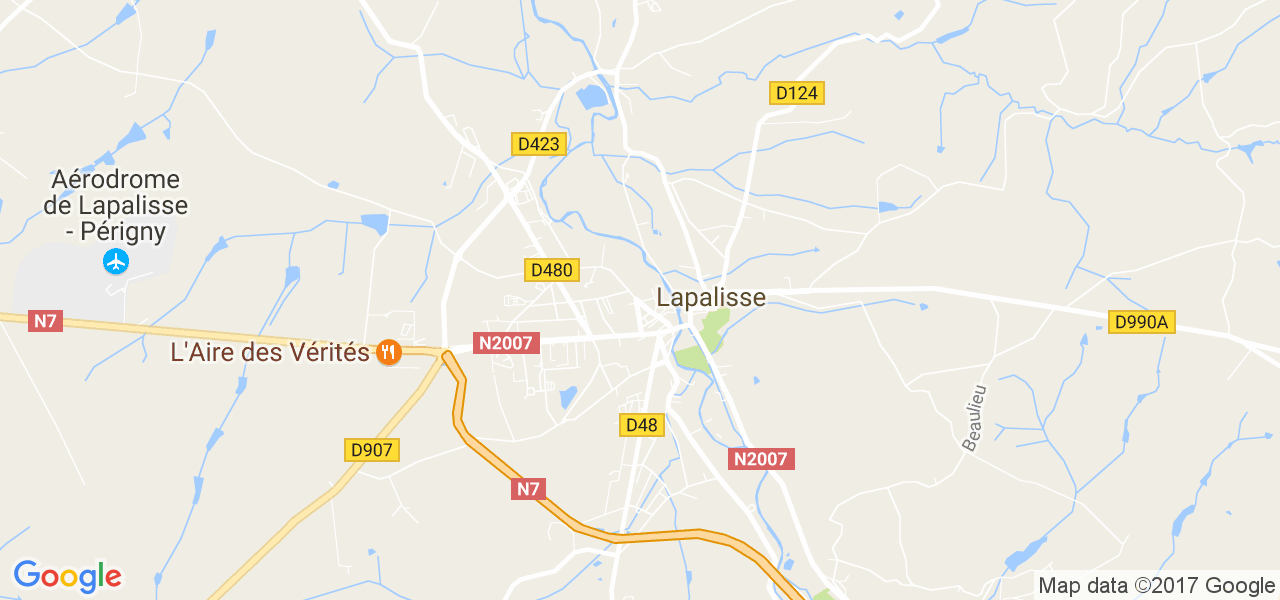 map de la ville de Lapalisse