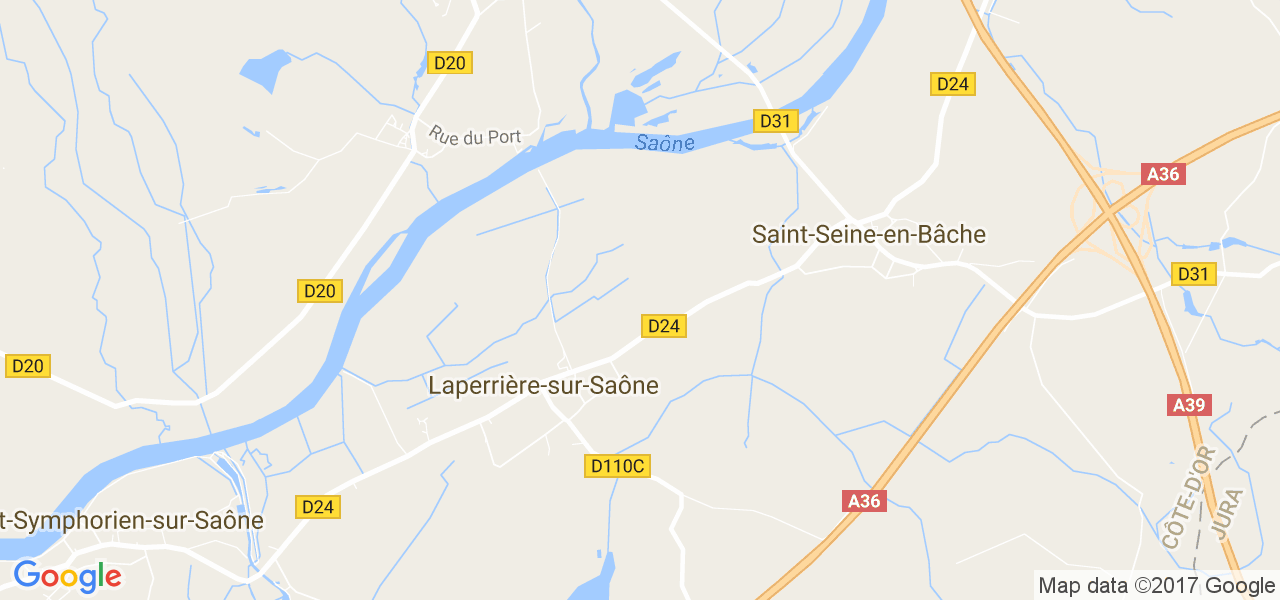 map de la ville de Laperrière-sur-Saône