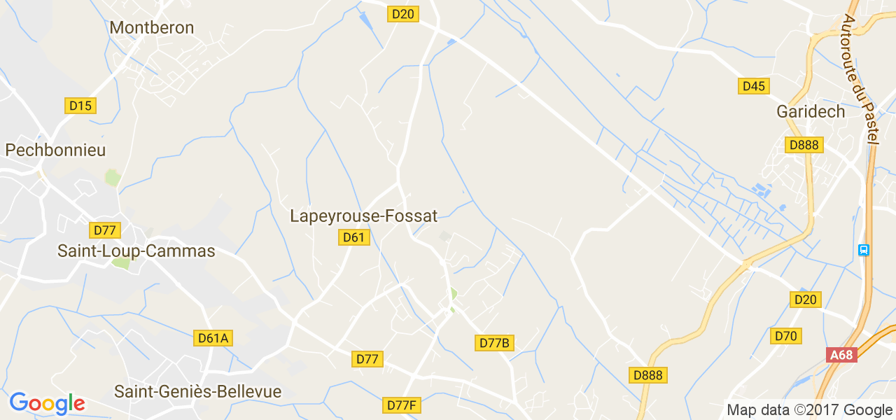 map de la ville de Lapeyrouse-Fossat