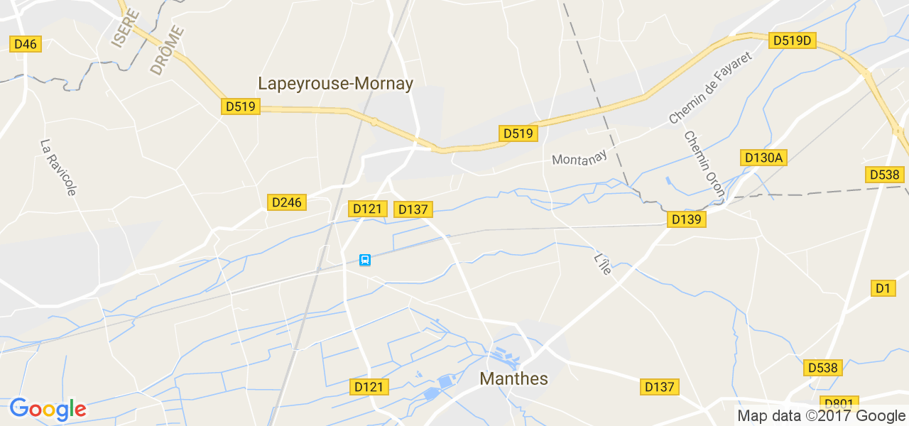 map de la ville de Lapeyrouse-Mornay