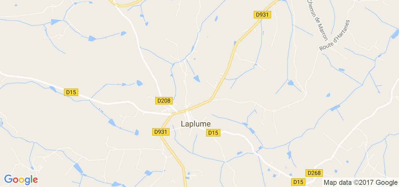 map de la ville de Laplume