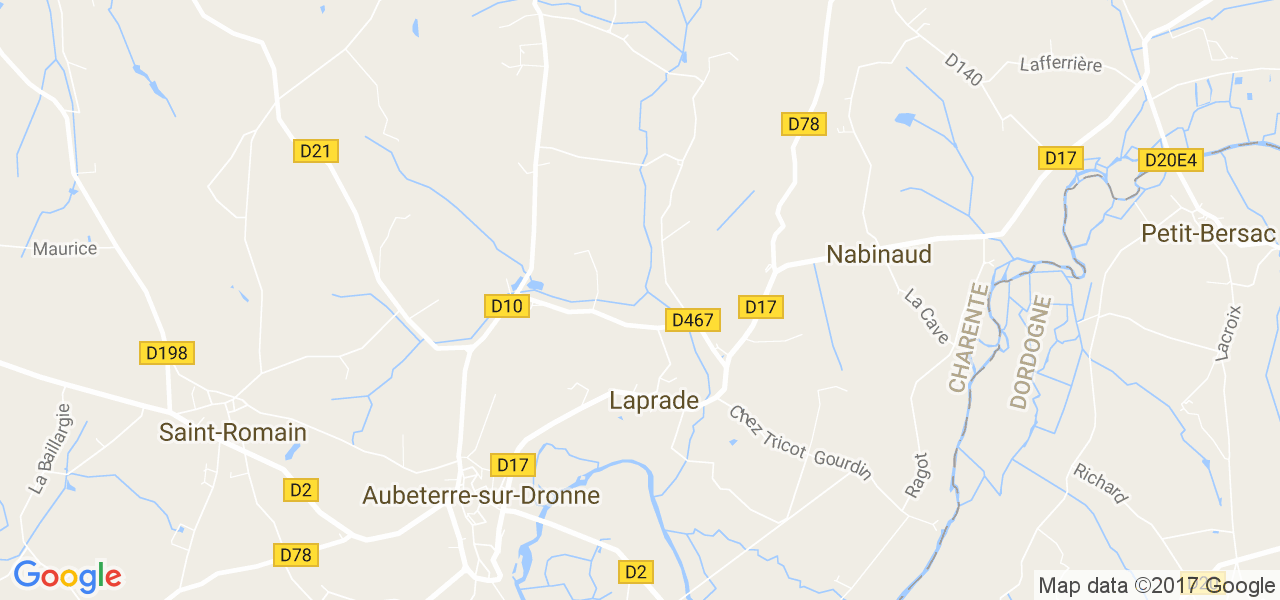 map de la ville de Laprade