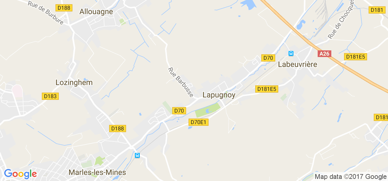 map de la ville de Lapugnoy