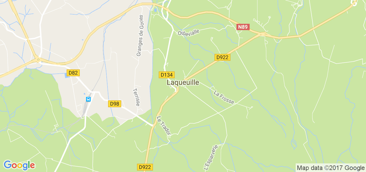 map de la ville de Laqueuille