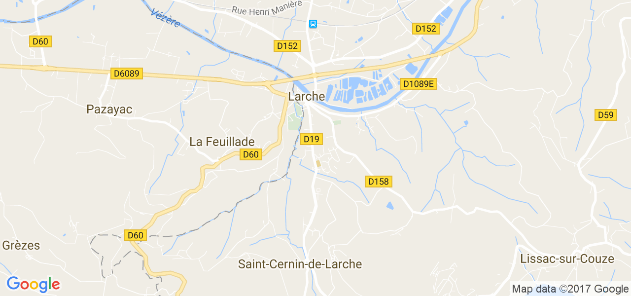 map de la ville de Larche