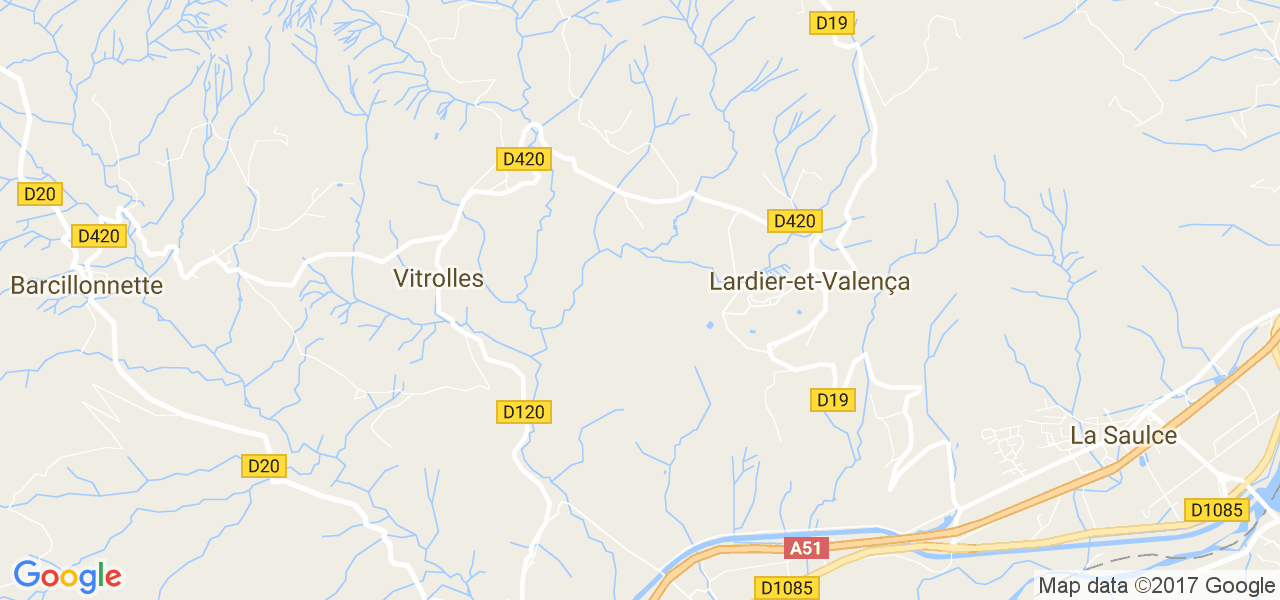 map de la ville de Lardier-et-Valença