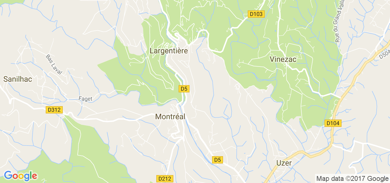 map de la ville de Largentière