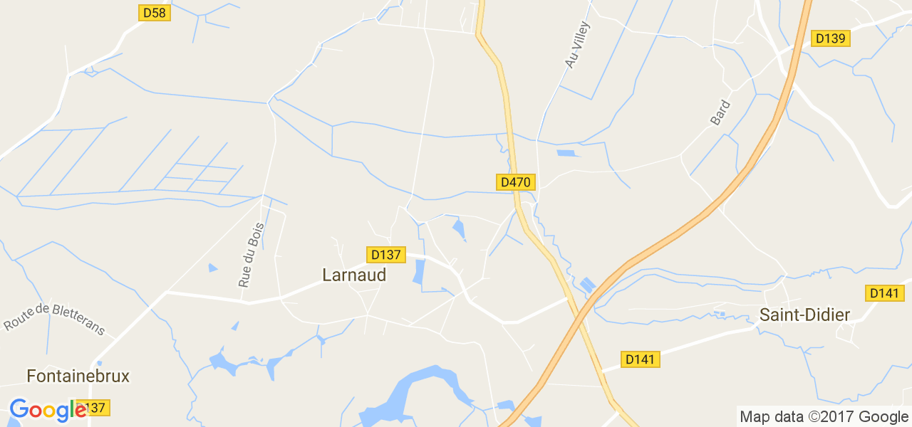 map de la ville de Larnaud