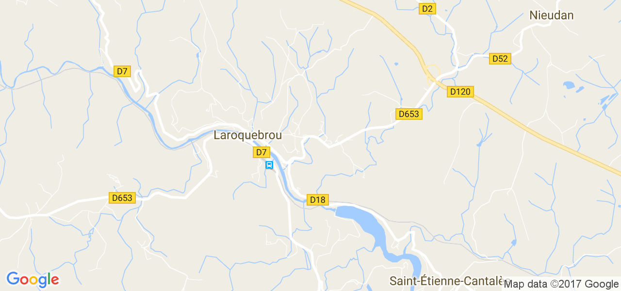 map de la ville de Laroquebrou
