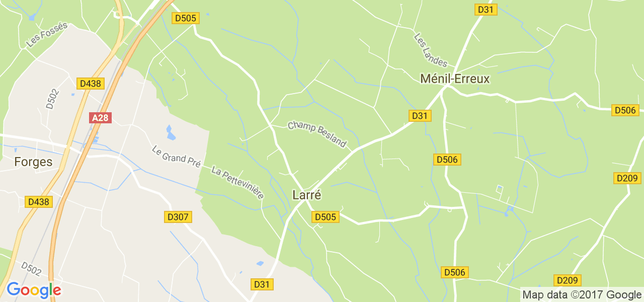 map de la ville de Larré