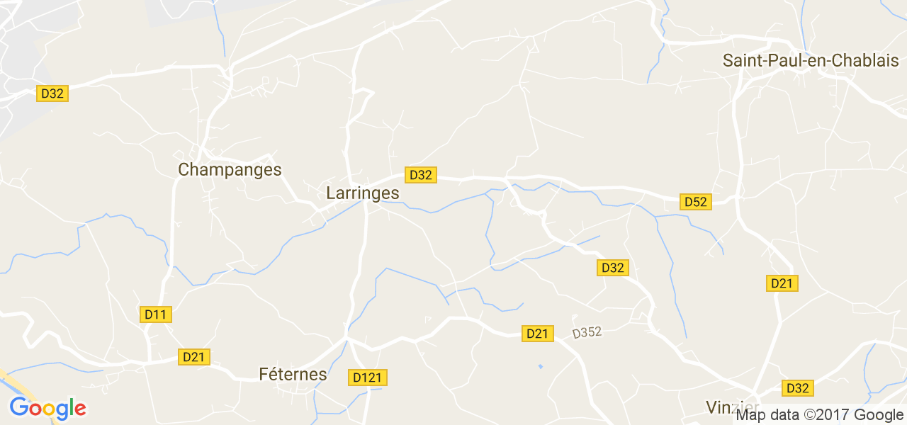 map de la ville de Larringes