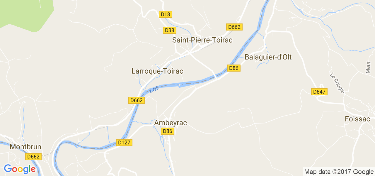 map de la ville de Larroque-Toirac