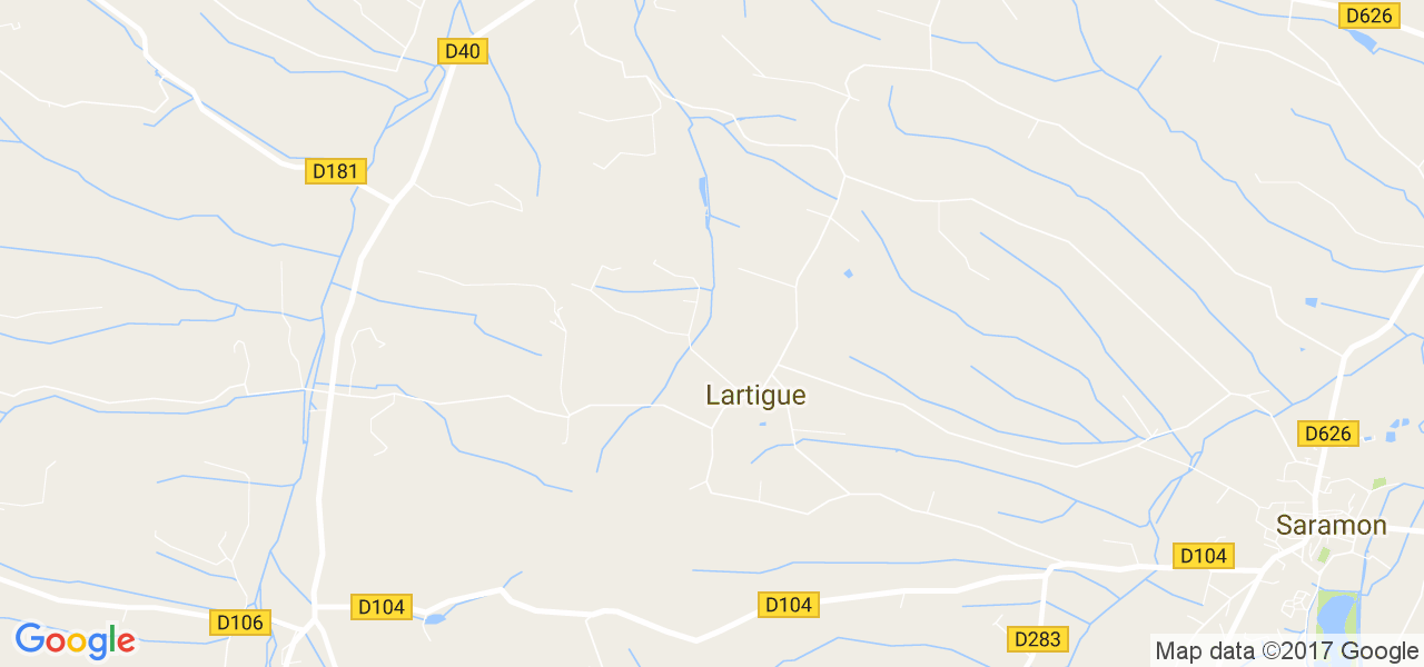 map de la ville de Lartigue