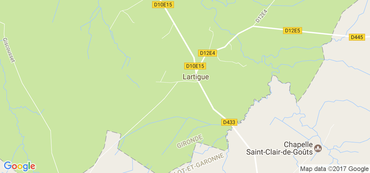 map de la ville de Lartigue