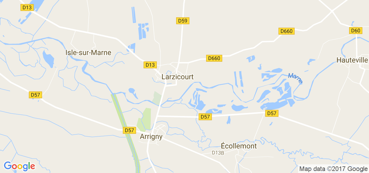 map de la ville de Larzicourt