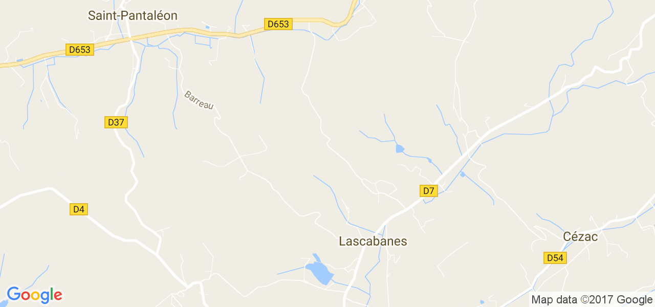 map de la ville de Lascabanes