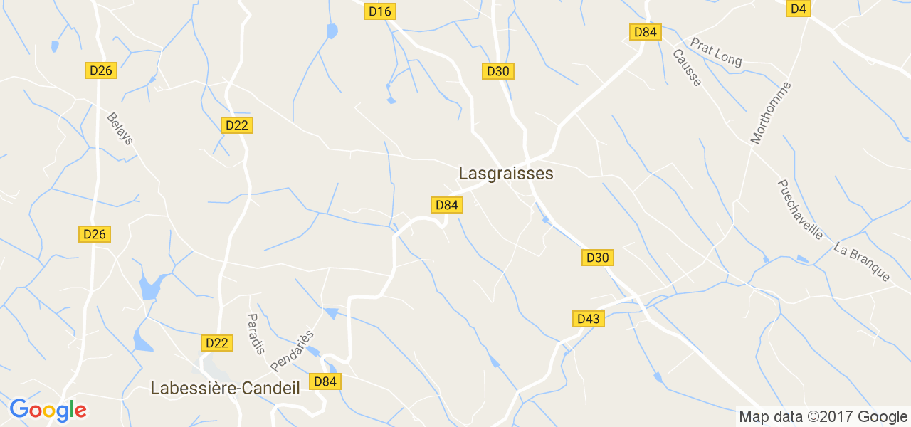 map de la ville de Lasgraisses