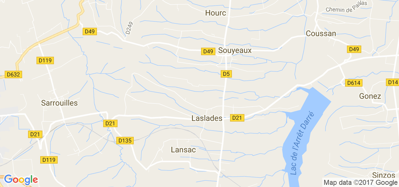 map de la ville de Laslades