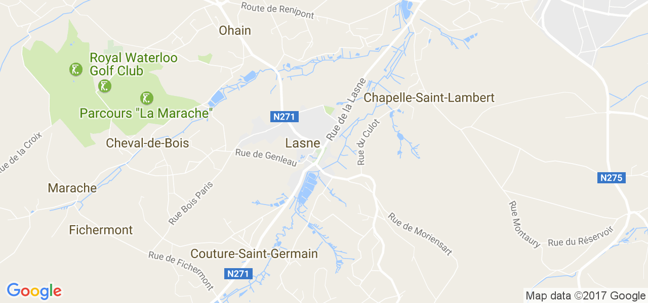 map de la ville de Lasne