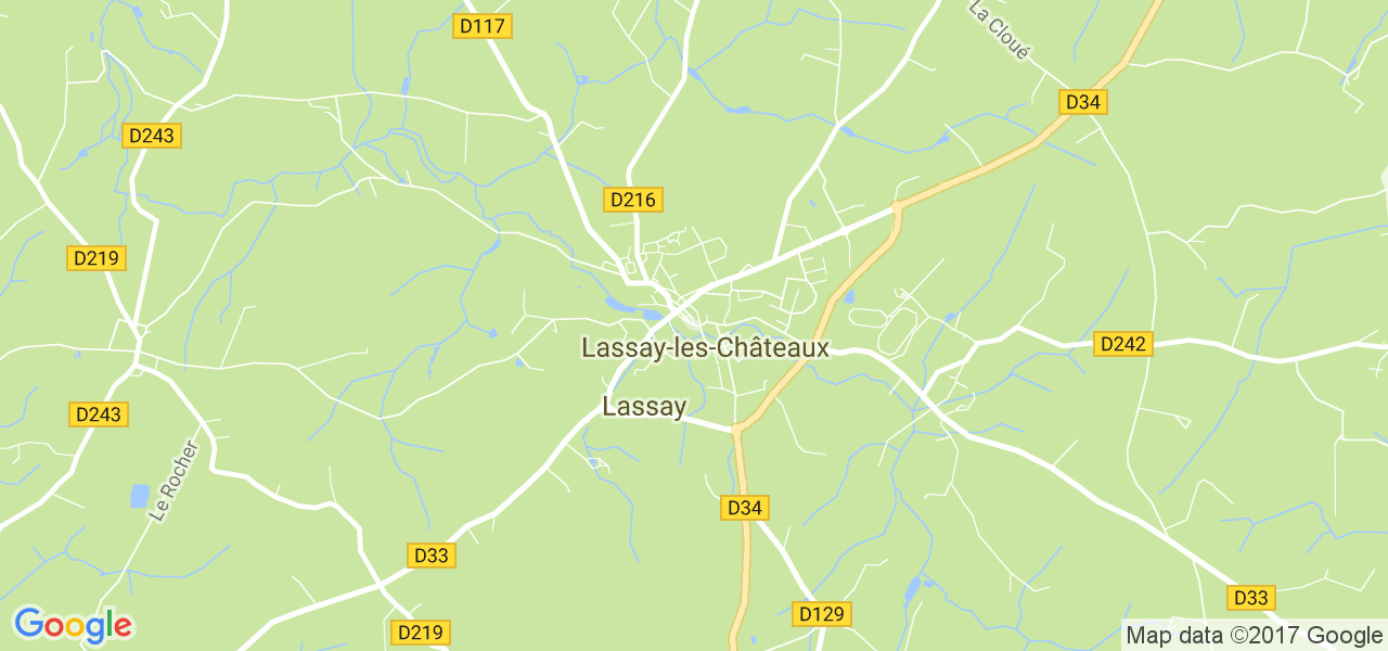 map de la ville de Lassay-les-Châteaux