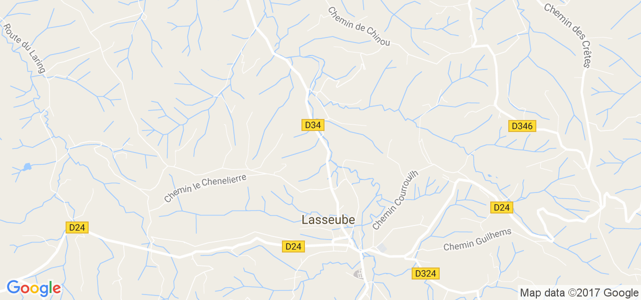 map de la ville de Lasseube