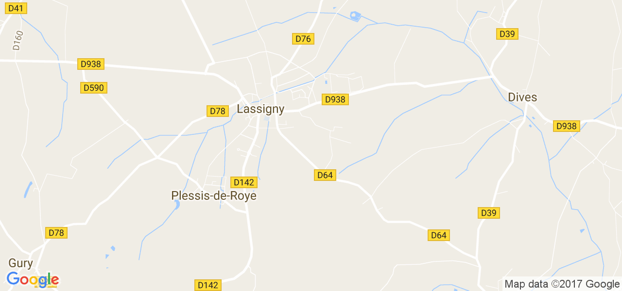 map de la ville de Lassigny